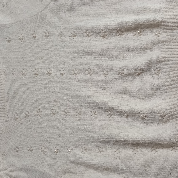 Vintage knit sweater off white cream #001 - Picture 4 of 4